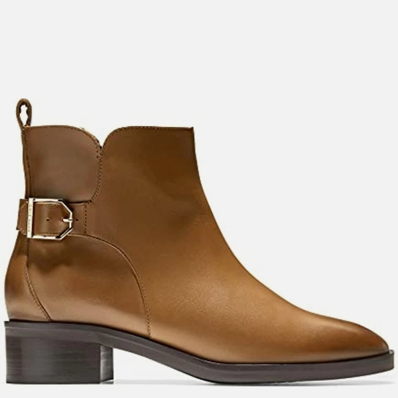 Cole Haan Shoes - Chic Cole Haan  Leather Tan Ankle Boots with Buckle Detail. 8 1/2 B